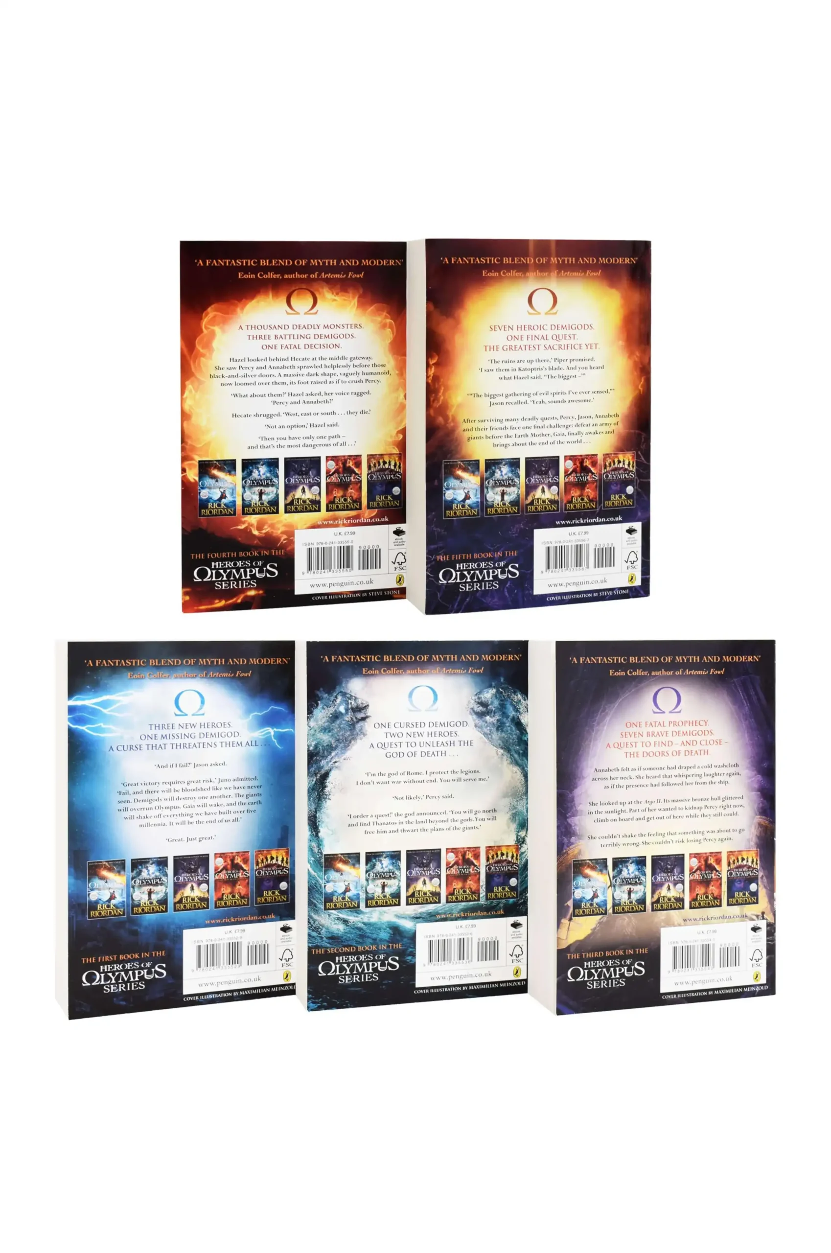 Heroes of Olympus Complete Collection 5 Books Set by Rick Riordan (Paperback)