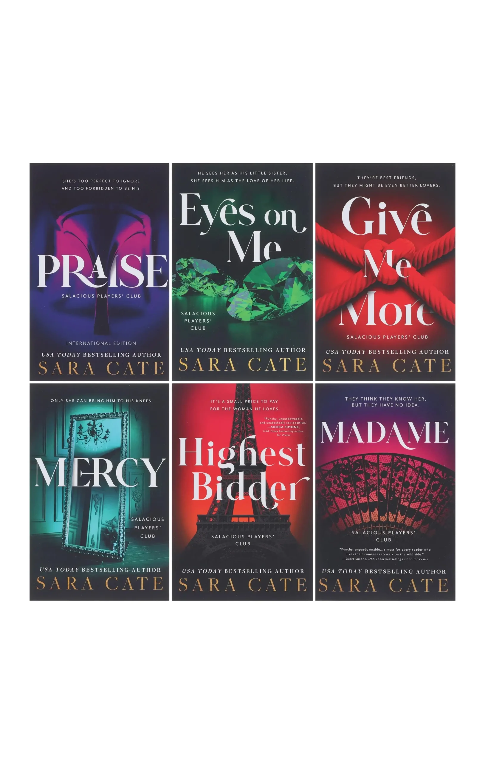 Salacious Players Club Series 6 Books Collection Set by Sara Cate (Paperback)