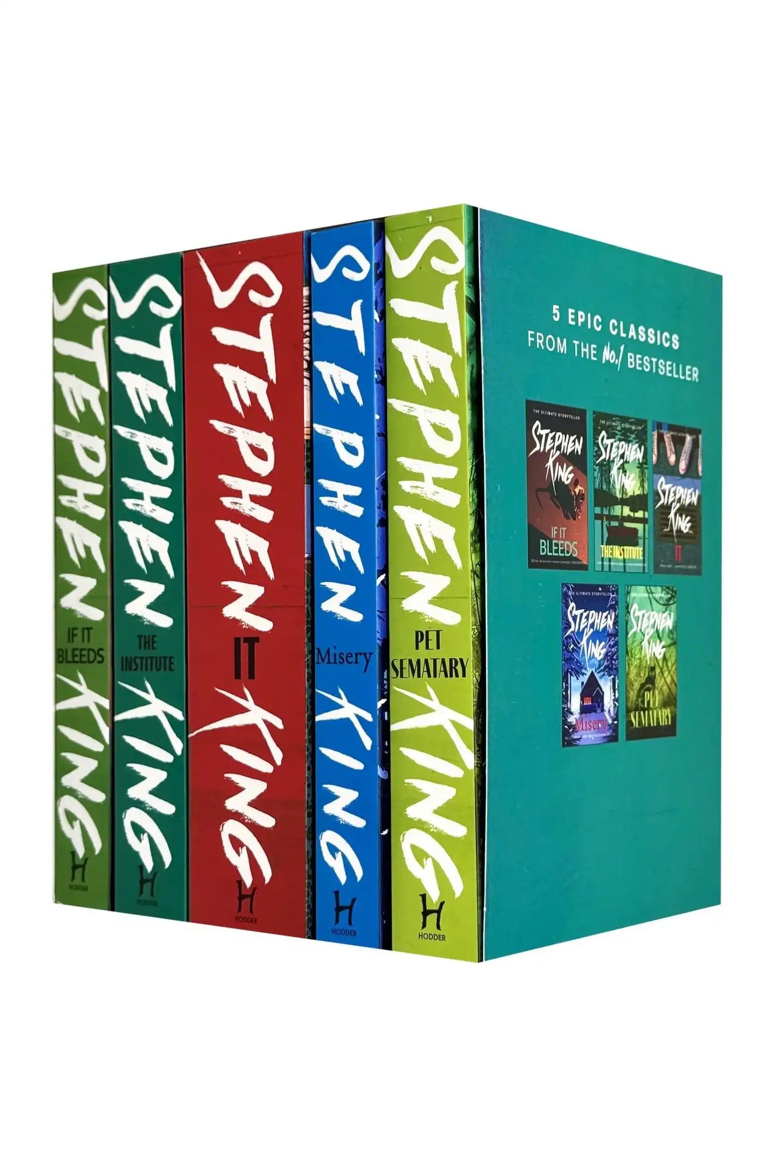 Stephen King 5 Book Box Set: If It Bleeds, The Institute, IT, Misery, Pet Sematary by Stephen King (Paperback)