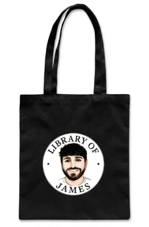 Library of James Branding Black Slim Canvas Bag