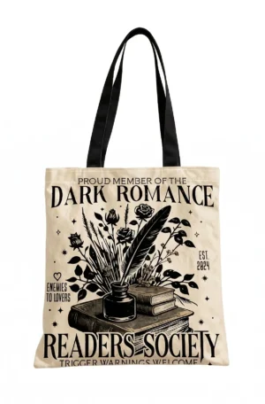 Dark Romance Cream Tote Bag: Trigger Warnings Welcome