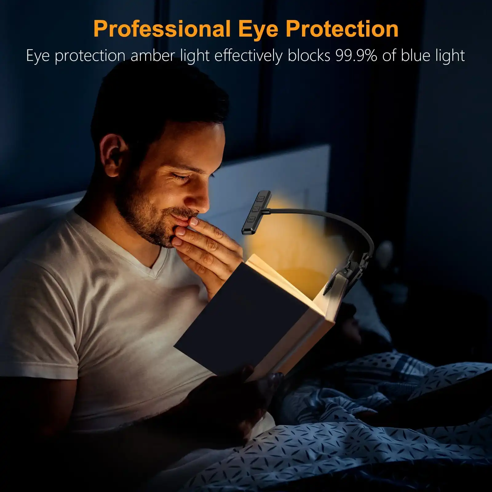 LED USB-C Rechargeable Book Light with Memory Function